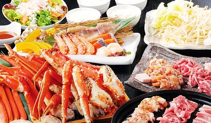 札幌生啤酒成吉思汗烤肉、螃蟹與和牛店家推薦「麒麟啤酒園新館城市店」二大螃蟹&三種烤肉&海鮮燒烤吃到飽套餐