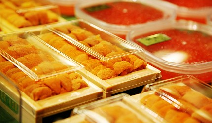北海道新千岁机场土产店「北连」的金黄海胆