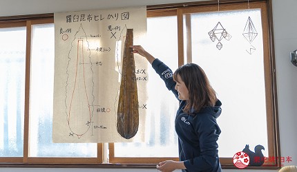 北海道道东四天三夜推荐行程的「罗臼」剪昆布体验